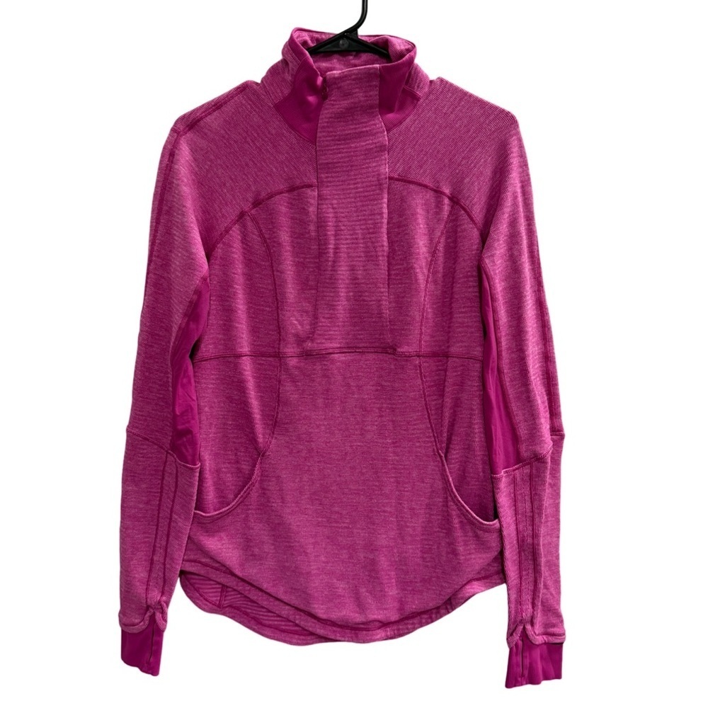 LULULEMON Base Runner 1/2 Zip Raspberry Pink Size 10 - Picture 2 of 16